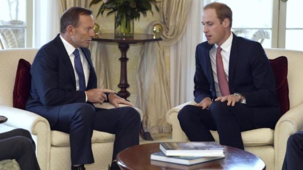 Prime Minister Tony Abbott meets with Prince William at Admiralty House.