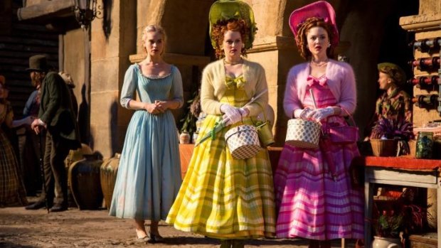 No redeeming features: Sophie McShera (Drisella) and Holliday Grainger (Anastasia) are noisy and spiteful, with a busy, Day-Glo wardrobe.