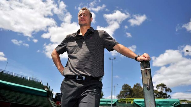 Walking tall: Lleyton Hewitt at Kooyong on Tuesday - ''I feel like I can still compete against the best guys.''