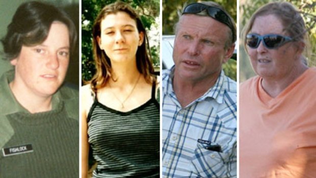 From left to right ... dead, Janelle Goodwin; missing, Amber Haigh; acquitted, Robert Geeves; the wife, Anne.
