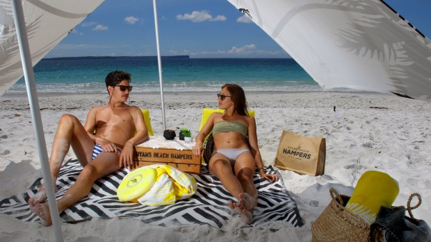 Hyams Beach Hampers: Everything you might need for a decidedly fancy day at the seaside.