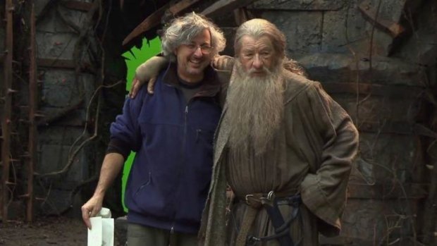 Andrew Lesnie and Ian McKellen in Middle-earth.