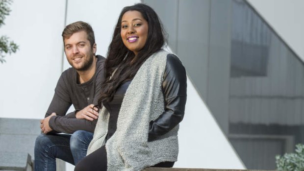 Power of the voice: Vocal hopefuls Soli Tesema and John Lingard in Melbourne.