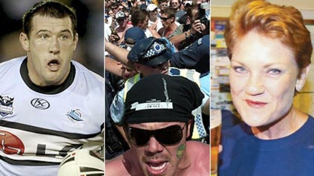 Racist Australia? ... Cronulla captain Paul Gallen, the Cronulla race riots and Pauline Hanson.