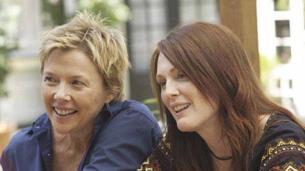 Annette Bening (left) and Julianne Moore embrace the small details and wry absurdities of their characters in <i>The Kids Are All Right</i>.