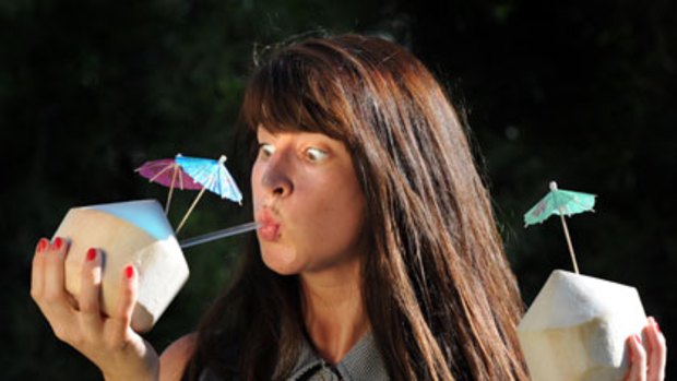 Juicy ... Madeleine Ryan, 22, is a coconut water fan.