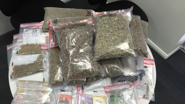 Some of the seized cannabis and cash.
