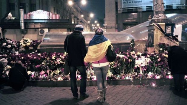 Memorial: Viktor Yanukovych was indicted for "mass murder" over the shooting of demonstrators.