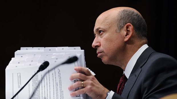 Goldman Sachs chief executive Lloyd Blankfein defends his actions to a Senate Subcommittee last year.