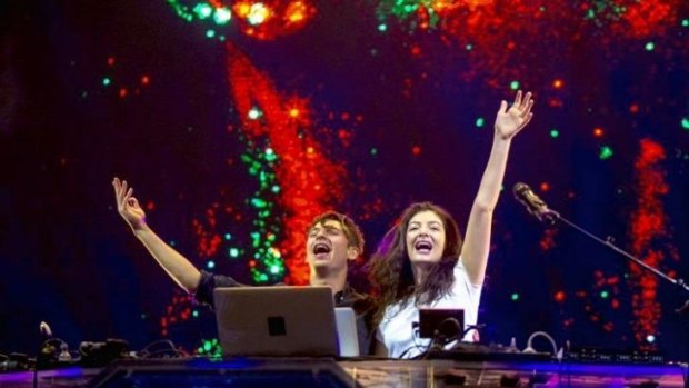 Lorde and Flume on stage together at the FYF Festival in Los Angeles