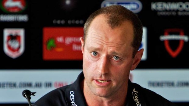 Not happy ... Rabbitohs coach Michael Maguire has accussed his Dragons counterpart Steve Price of prejudicing the case.