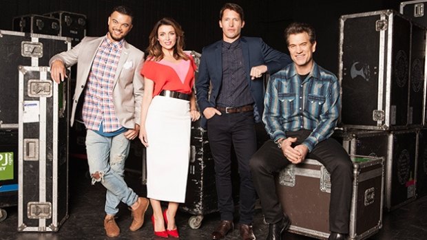 The <i>X Factor</i> 2015 judges: Guy Sebastian, Dannii Minogue, James Blunt, Chris Isaak.