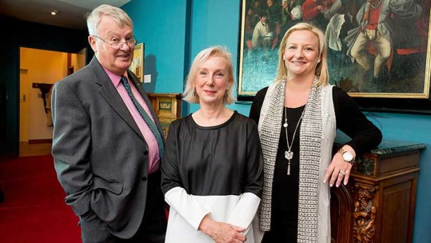 Cripps Foundation Director of Philanthropy Robert Cripps, with Associate Professor Robyn Sloggett (centre) and Foundation Director Amy Tennent. Photo: Peter Casamento.