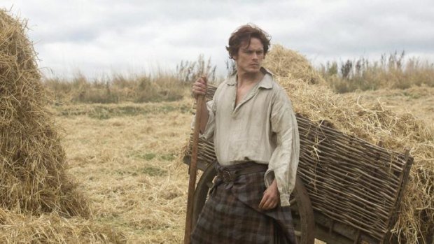 Sam Heughan plays the dashing James Fraser in <i>Outlander</i>.