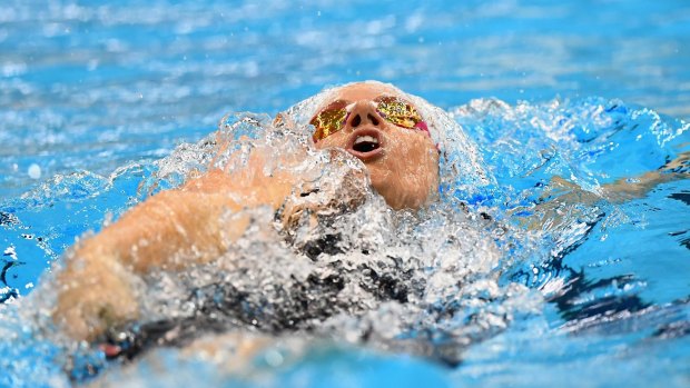 Quiet achiever: Emily Seebohm competes in the women's 100m backstroke during day two of the Australian Swimming Championships.