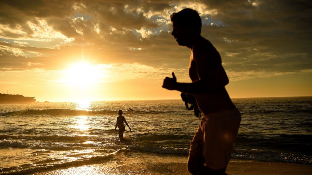 Sydneysiders flocked to Bondi for an early morning dip on Wednesday. 