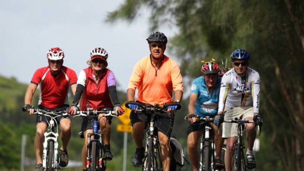 On the move &#8230; John Holstein of Camwest, third from left, is a long-time cycling advocate and a former member of the Bicycle NSW board who believes there needs to be change at the peak cycling body.