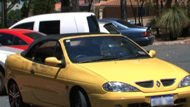 The convertible Renault which a woman claimed she was kidnapped in.