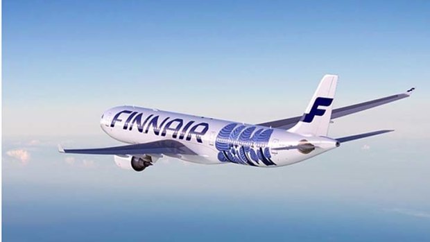 The Finnair Airbus A330 featuring the plagarised design.