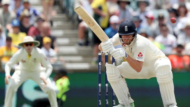 'Dodge, dip and dive': Jonny Bairstow ducks some short-pitched bowling.