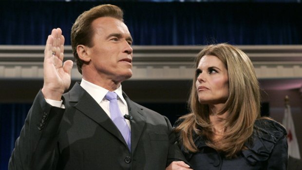 Arnold Schwarzenegger's wife Maria Shriver joined the California Governor when he sworn into office for a second term but the former movie star has acknowledged that he fathered a child more than ten years ago with a member of his household staff.