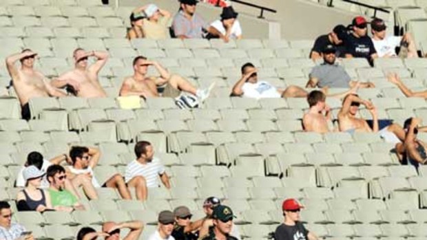 Paltry crowd ... Plenty of seats on show at the MCG yesterday.