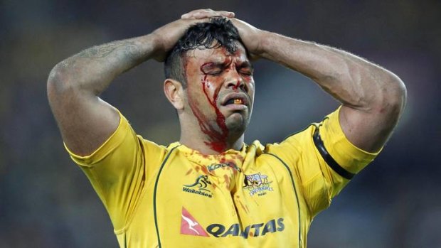 Wallaby Kurtley Beale was left bloodied and humiliated after the loss to the All Blacks.