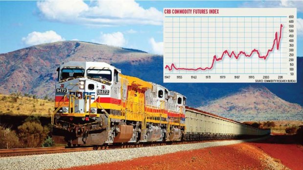 Steady journey ... iron ore, a strongly performing tangible asset, is making profits by the trainload.