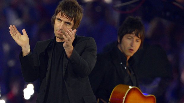 Miming a rich seam? ... Noel Gallagher's brother Liam performs at the Olympics closing ceremony.