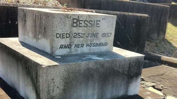 The shared gravestone of Bessie and Walter Porriott at Toowong cemetary. Walter is believed by some to have been Jack the Ripper.