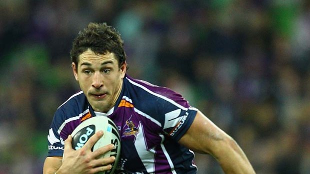 Billy Slater makes one of his probing runs.