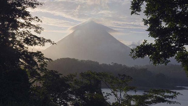 Seething sight ... the cone-shaped Mount Arenal volcano in north-western Costa Rica.