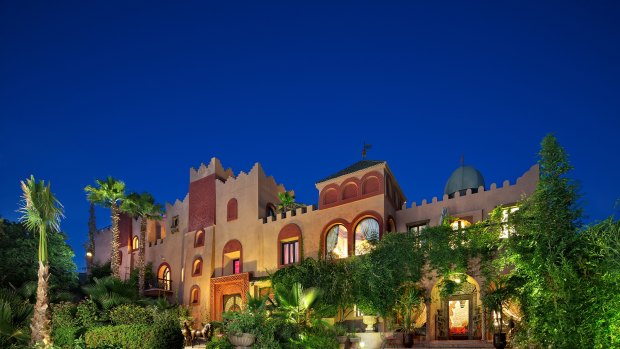 Entrance at night.