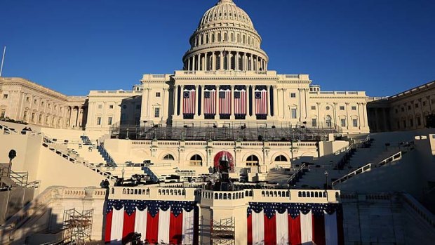 Back for more &#8230; the stage is set for Barack Obama's inauguration in Washington on Monday.