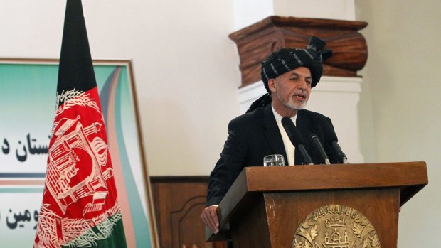 Afghan President Ashraf Ghani in Kabul on Saturday. 