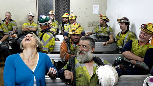 As NSW Premier Kristina Keneally was soliciting the votes of coalminers yesterday.