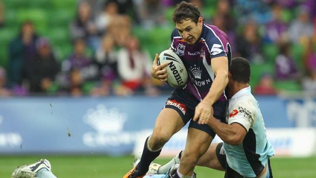 Flu through ... Billy Slater played for the Storm against Cronulla yesterday despite suffering from influenza.