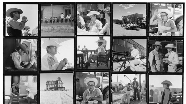 Rarely seen: James Dean in a contact sheet for <i>Giant</i>.