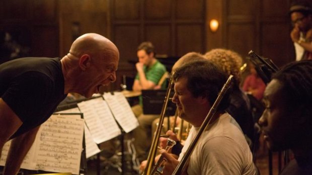 Pounding: J.K. Simmons, left, as Terrence Fletcher in <i>Whiplash</i>.