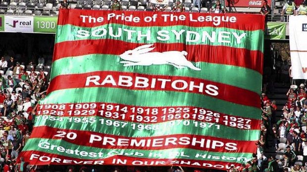 Sign of the whines &#8230; the offending South Sydney standard.