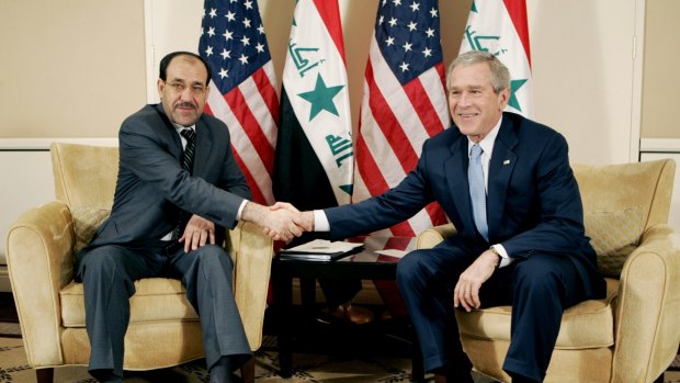 Handover: US troops left Iraq in accordance with a deal negotiated between former president George W. Bush and former Iraqi prime minister Nouri al-Maliki.