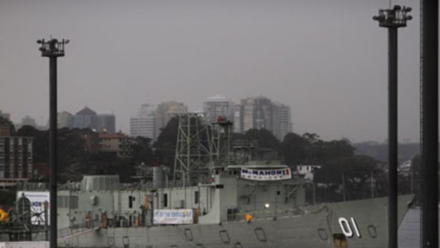 HMAS Adelaide berthed at White Bay.