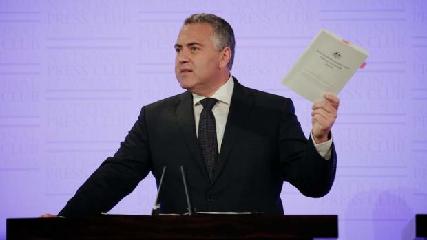 Treasurer Joe Hockey delivers the Mid-Year Economic and Fiscal Outlook at the National Press Club.