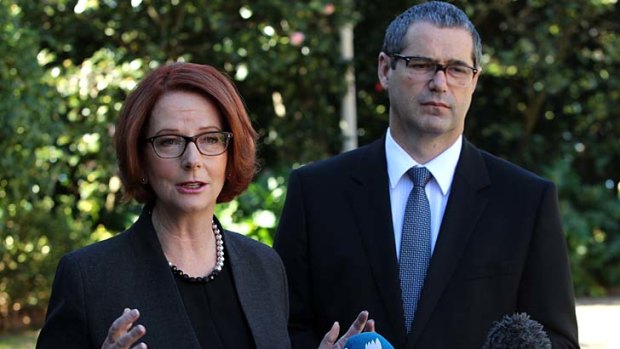 Labor said it would restrict the spruiking of odds but allow advertisements to air: Prime Minister Julia Gillard and Communications Minister Stephen Conroy.