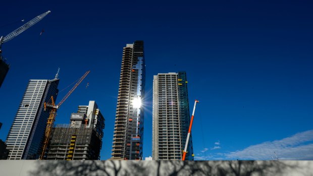 S&P has concerns about an oversupply of apartments, especially in Melbourne, pictured, and Brisbane.