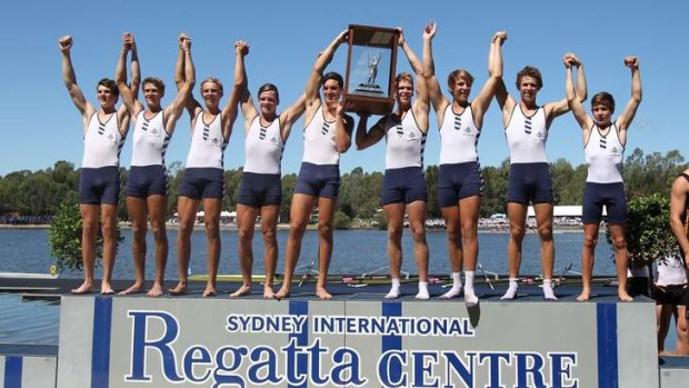 Success: Shore's rowing team celebrates victory at the 2012 Head of River rowing regatta.