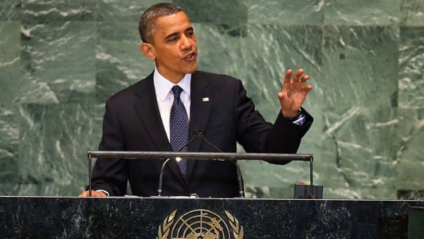US President Barack Obama addresses the UN General Assembly meeting in New York City.