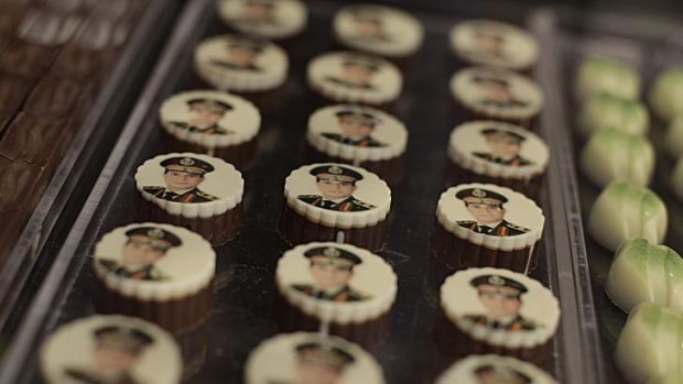 Chocolates decorated with pictures of the man who would be president.