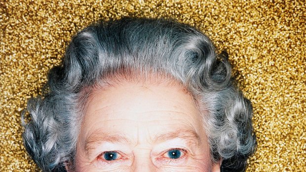 A portrait of the Queen taken for her Golden Jubilee,  from Polly Borland's Polyverse