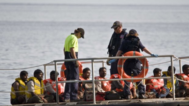 Asylum seekers arrive at Christmas Island.